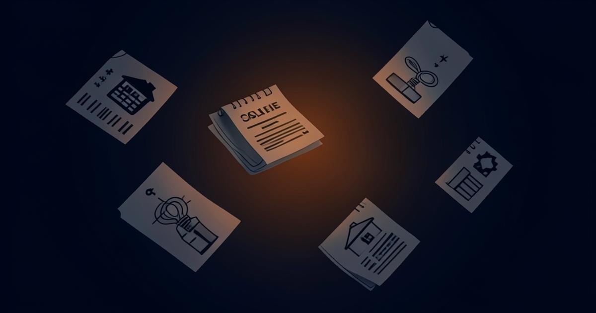 Bollette e documenti su sfondo scuro