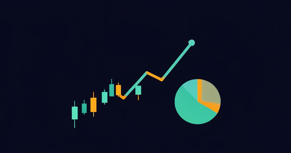 Grafico finanziario con candele su sfondo scuro